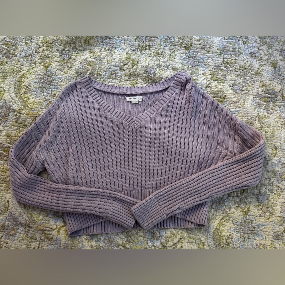 cropped lavender sweater